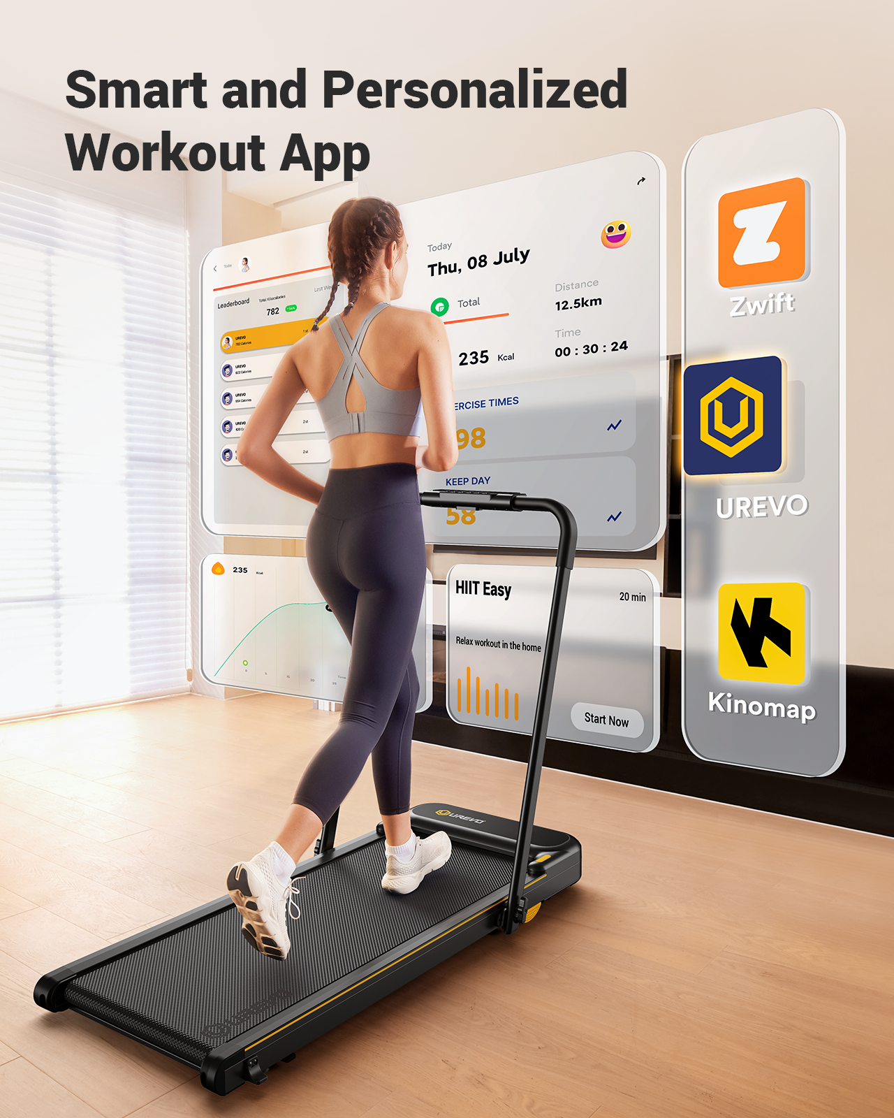 UREVO Strol 2E 2-IN-1 Walking&Running Treadmill
